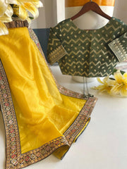 Goog Looking Fancy Saree With Designer Blouse