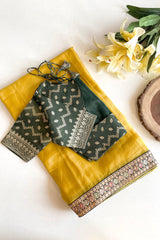 Goog Looking Fancy Saree With Designer Blouse