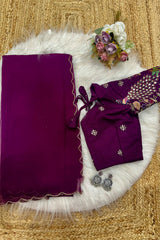 Goog Looking Fancy Saree With Designer Blouse