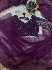 Goog Looking Fancy Saree With Designer Blouse