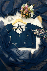 Goog Looking Fancy Saree With Designer Blouse