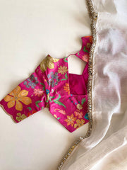 Goog Looking Fancy Saree With Designer Blouse