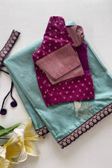 Goog Looking Fancy Saree With Designer Blouse