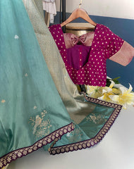 Goog Looking Fancy Saree With Designer Blouse