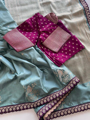 Goog Looking Fancy Saree With Designer Blouse