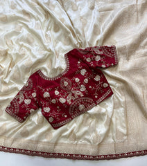 Goog Looking Fancy Saree With Designer Blouse