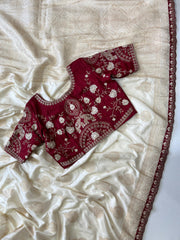 Goog Looking Fancy Saree With Designer Blouse