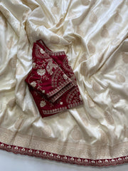 Goog Looking Fancy Saree With Designer Blouse