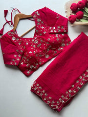 Goog Looking Fancy Saree With Designer Blouse