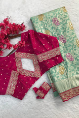 Goog Looking Fancy Saree With Designer Blouse