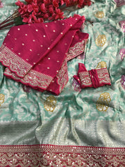 Goog Looking Fancy Saree With Designer Blouse