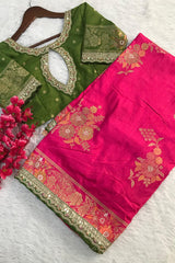 Goog Looking Fancy Saree With Designer Blouse
