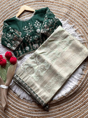 Goog Looking Fancy Saree With Designer Blouse