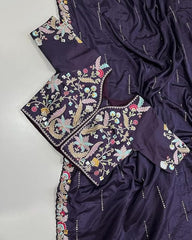 Goog Looking Fancy Saree With Designer Blouse