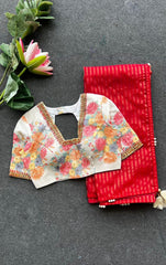 Goog Looking Fancy Saree With Designer Blouse