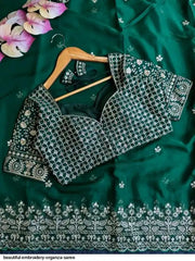 Goog Looking Fancy Saree With Designer Blouse