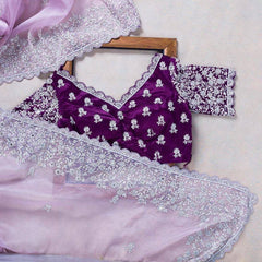 Goog Looking Fancy Saree With Designer Blouse