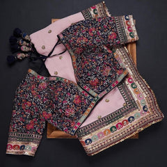 PARTY WEAR EMBROIDERED SEQUINS BAYBI PINK SAREE With Designer Blouse