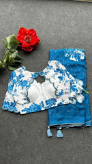Goog Looking Fancy Saree With Designer Blouse