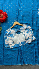 Goog Looking Fancy Saree With Designer Blouse