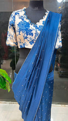Goog Looking Fancy Saree With Designer Blouse