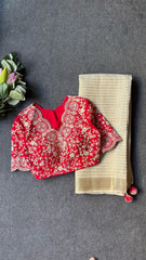Goog Looking Fancy Saree With Designer Blouse