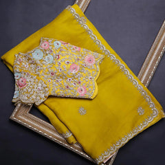 Goog Looking Fancy Saree With Designer Blouse