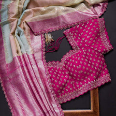 Goog Looking Fancy Saree With Designer Blouse