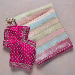 Goog Looking Fancy Saree With Designer Blouse