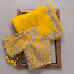 Goog Looking Fancy Saree With Designer Blouse