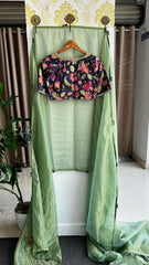 Goog Looking Fancy Saree With Designer Blouse