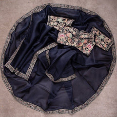 Goog Looking Fancy Saree With Designer Blouse