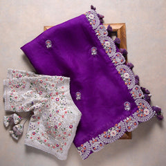 Goog Looking Fancy Saree With Designer Blouse