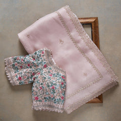 Baby Pink Colour Looking Fancy Saree With Designer Blouse