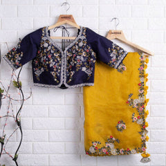 Rich Look Yellow Colored Women’s Rangoli Silk Saree With Designer Blouse