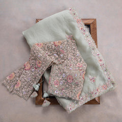 Goog Looking Fancy Saree With Designer Fancy Readymade Blouse.