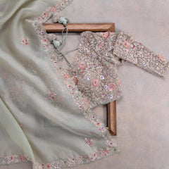Goog Looking Fancy Saree With Designer Fancy Readymade Blouse.