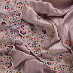 Beigh Colour Rangoli Silk Embroidery Work Saree With Designer Fancy Readymade Blouse.