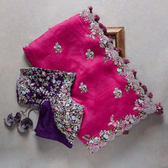 Colour Rangoli Silk Sequence Embroidery Work deasin Saree  With Designer Fancy Readymade Blouse.