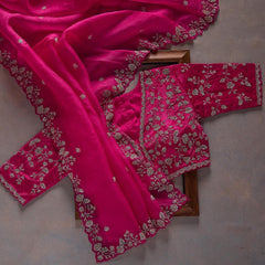 Pink Colour Rangoli Silk Sequence Embroidery Work Wedding deasin Saree  With Designer Fancy Readymade Blouse.