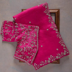 Pink Colour Rangoli Silk Sequence Embroidery Work Wedding deasin Saree  With Designer Fancy Readymade Blouse.