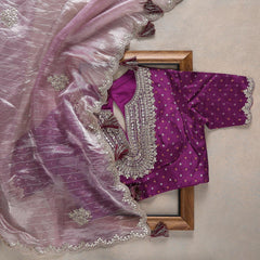 520-A-Wine Colour Rangoli Silk Embroidery Work Saree With Designer Fancy Readymade Blouse. (Copy)